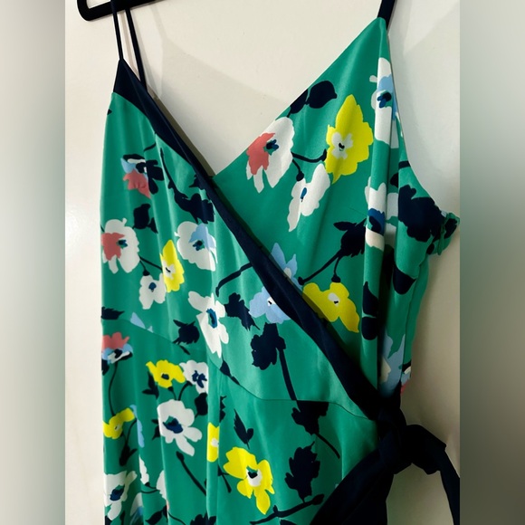 Banana Republic Scalloper Hem Floral Faux Wrap Dress Sz 12 - Picture 3 of 6